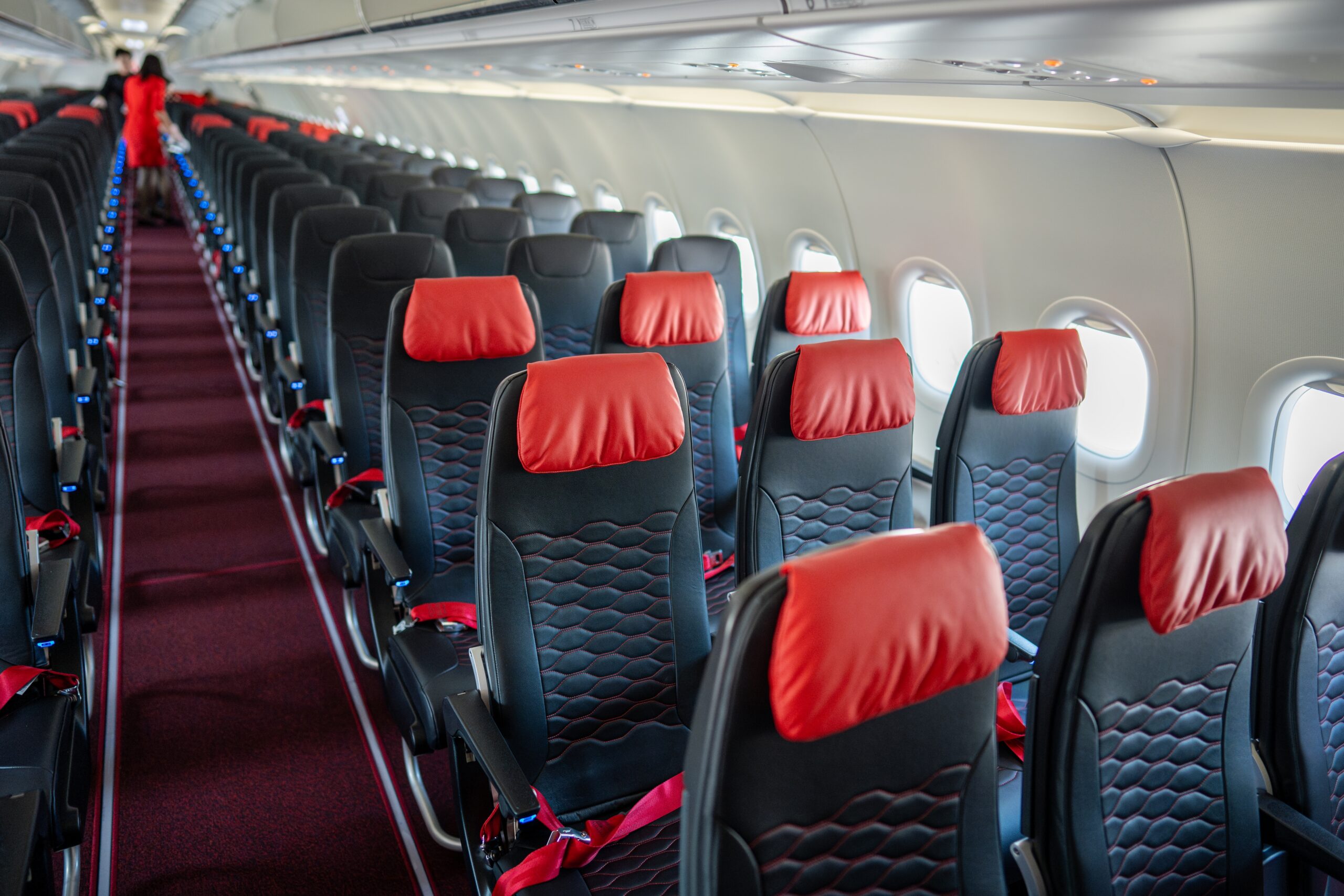Empty,Interior,Of,A,Narrow-body,Cabin,Of,An,Airplane,Produced